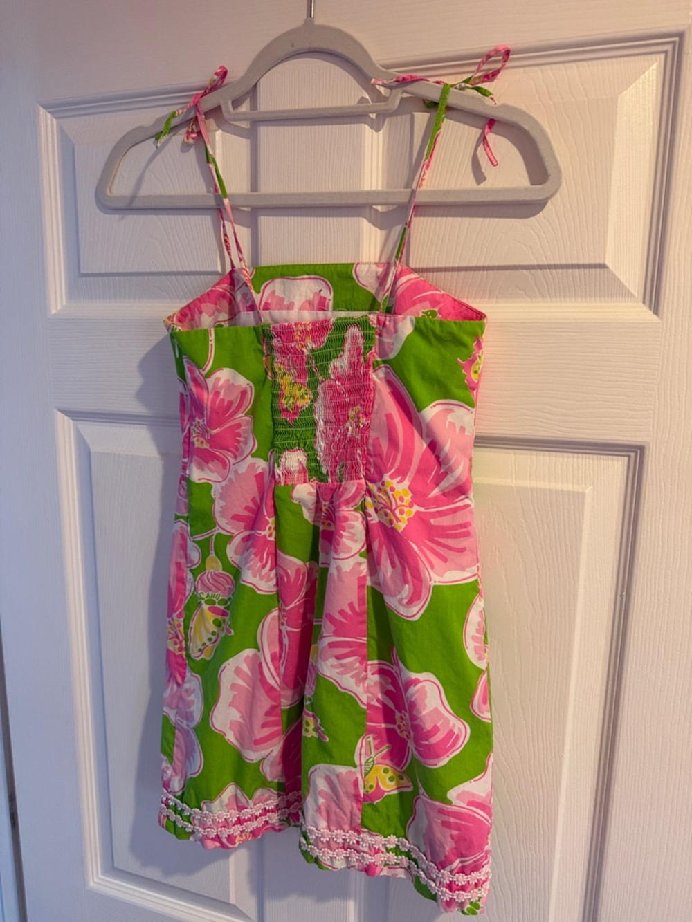 Lilly Pulitzer Green and Pink Floral Tie-Shoulder Dress - Picture 2 of 3